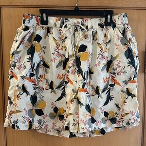 Rachel Zoe Women’s Linen Floral Tropical Print Shorts Plus Size 1X